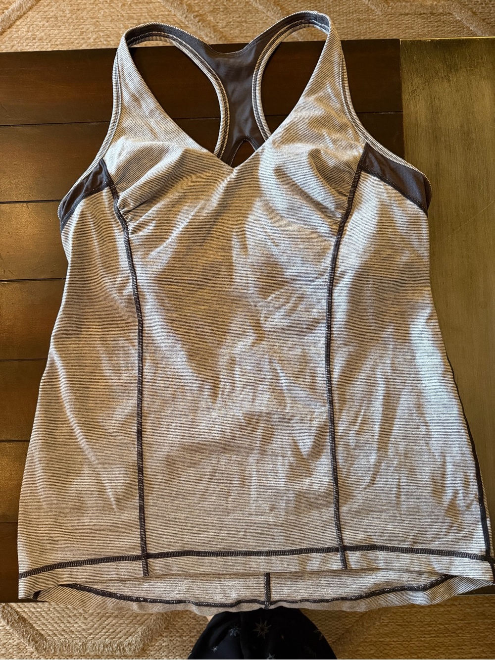 lululemon athletica Grey Racerback Tank with Contrast Trim
